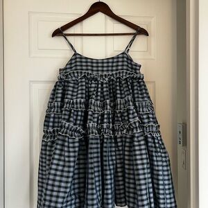 Sister Jane Black and White Gingham Tiered Mini Dress